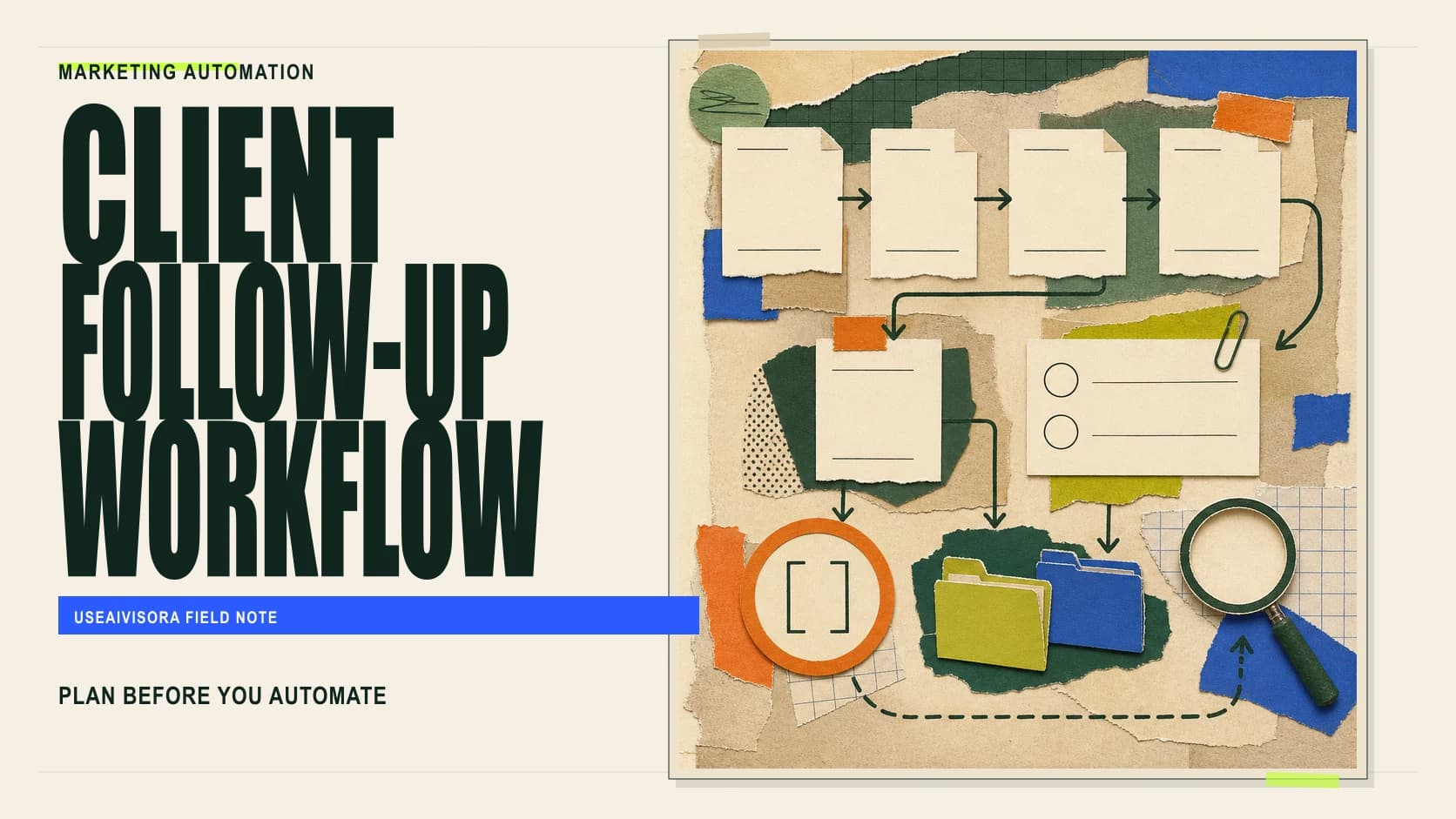 Editorial flowchart linking a client enquiry to consent, follow-up, handoff and stop conditions