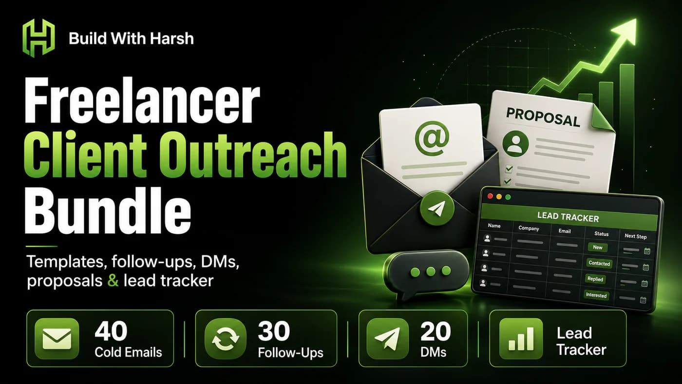Freelancer Client Outreach Bundle cover showing the included outreach resources