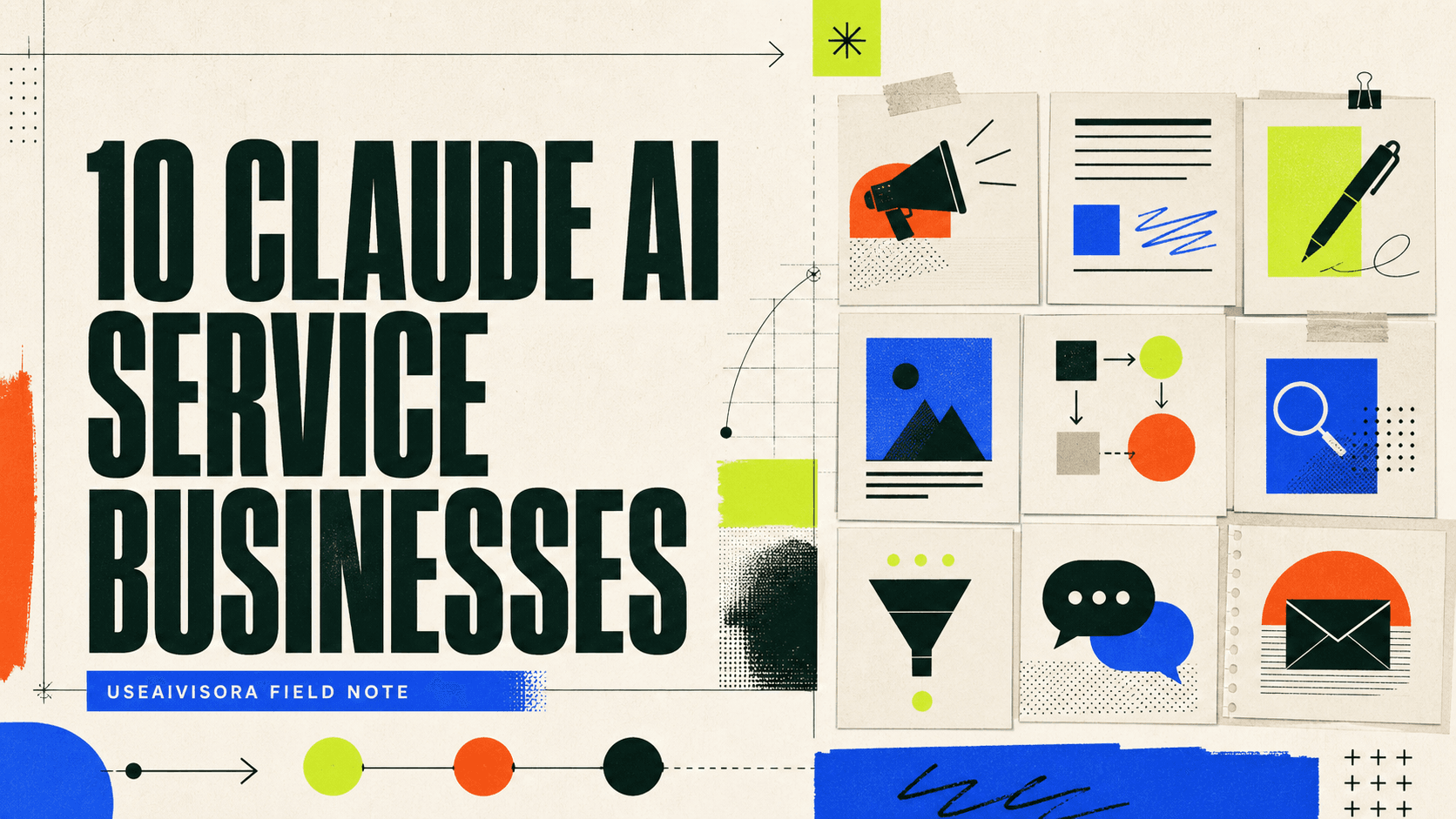 UseAIVisora editorial map of ten Claude-assisted service business workflows